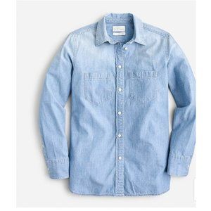 J.Crew Womens $98 Classic Fit Chambray Shirt Size 2 AW209